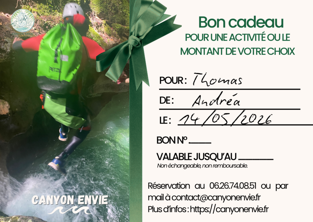 Bon cadeau canyoning